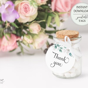 Eucalyptus Gift Tags Greenery Wedding Favor Tags Printable Thank You Tags Baby Shower Tags Bridal Shower Favor Tags Instant Download W7