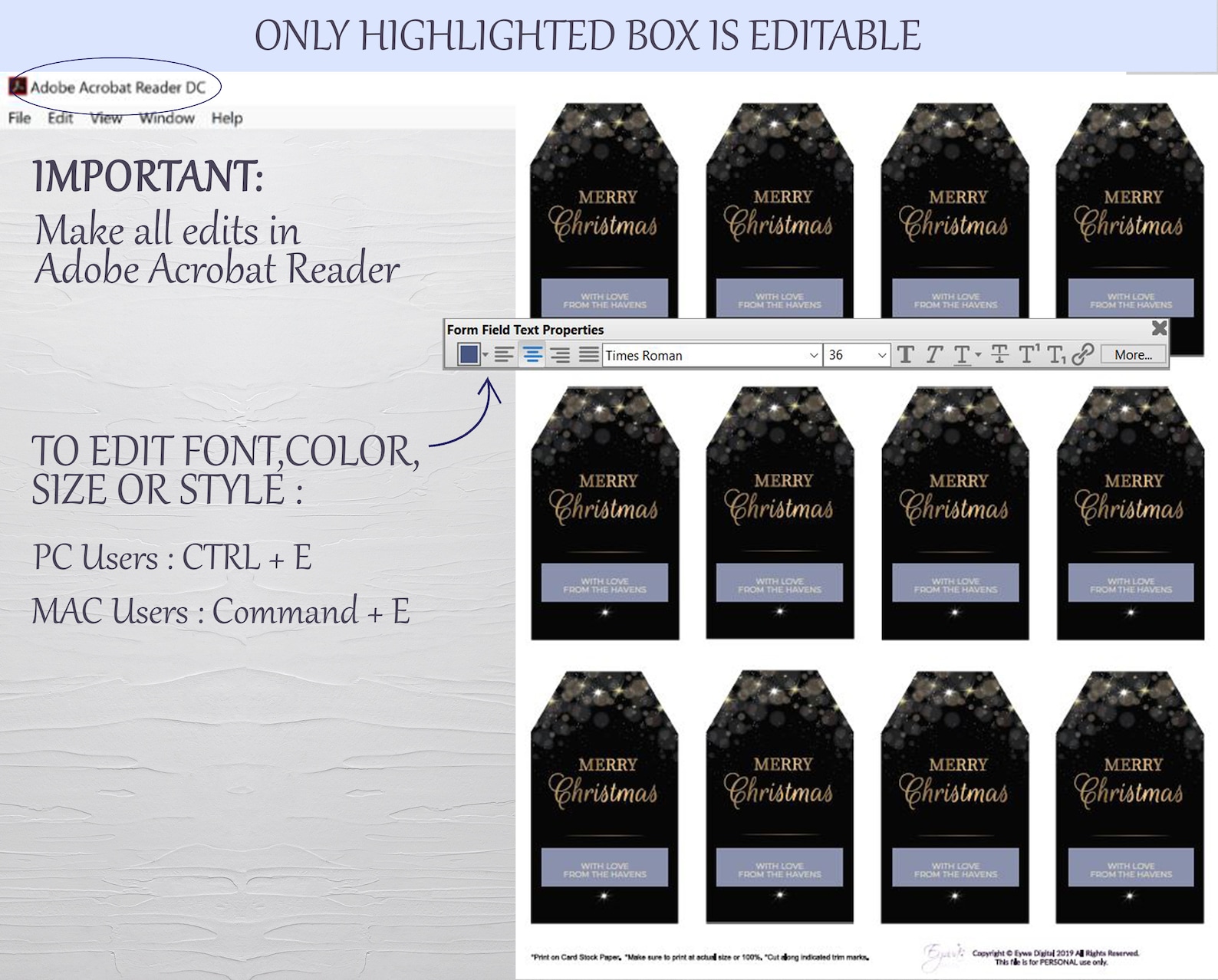 Black And Gold Tags Free Printable