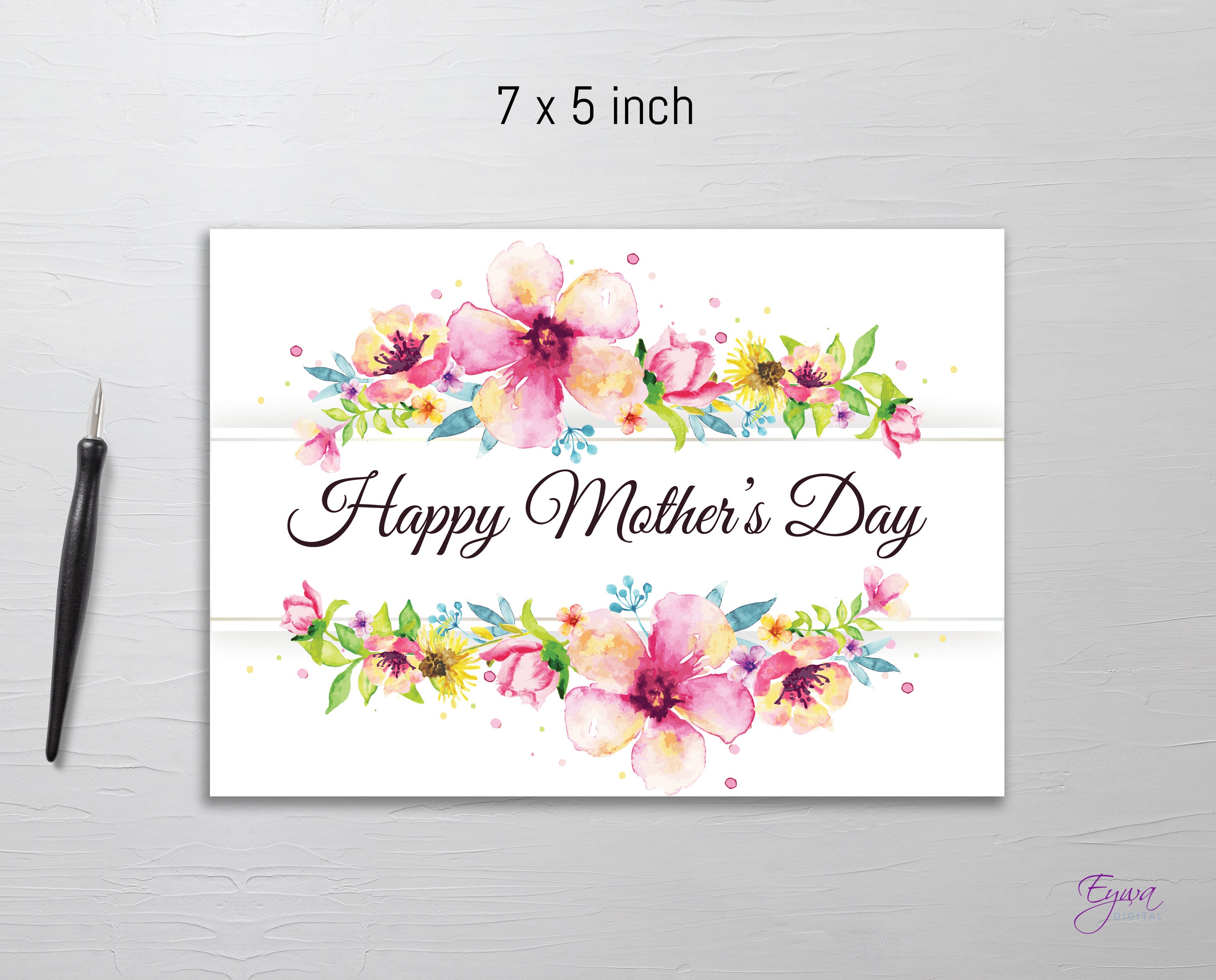Colorful Mothers Day Card Printable Mothers Day Cards Personalized ...