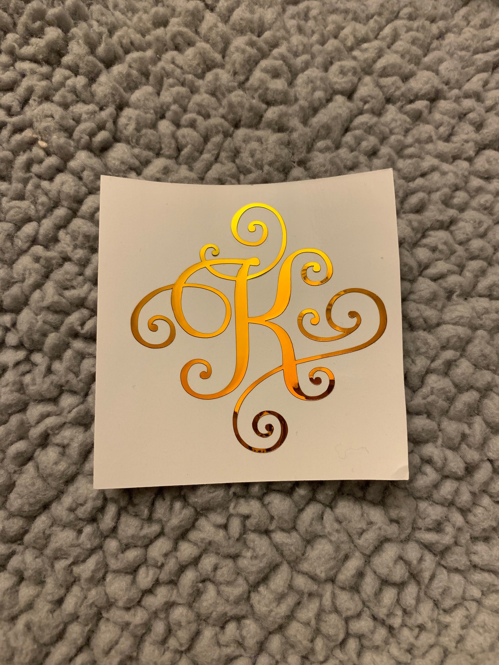 Initial Decal Monogram Sticker Vinyl Decal Etsy