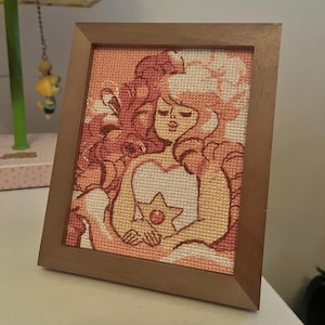 Rose Quartz Painting PDF Cross Stitch Pattern