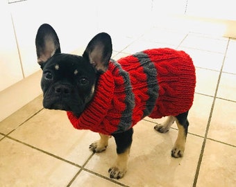 Tricoté à la main sur commande, pull torsadé pour chien, pull torsadé pour chien, friandises pour chiot, mode pour chien, vêtements pour chien, pull pour animal de compagnie, cadeau laineux pour chien