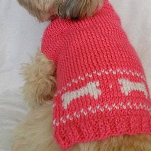 Bone motif Dog Jumper, knitted dog jumper, Puppy jumper, Pet Clothing, Dog Clothing Accessories, woolly dog jumper,