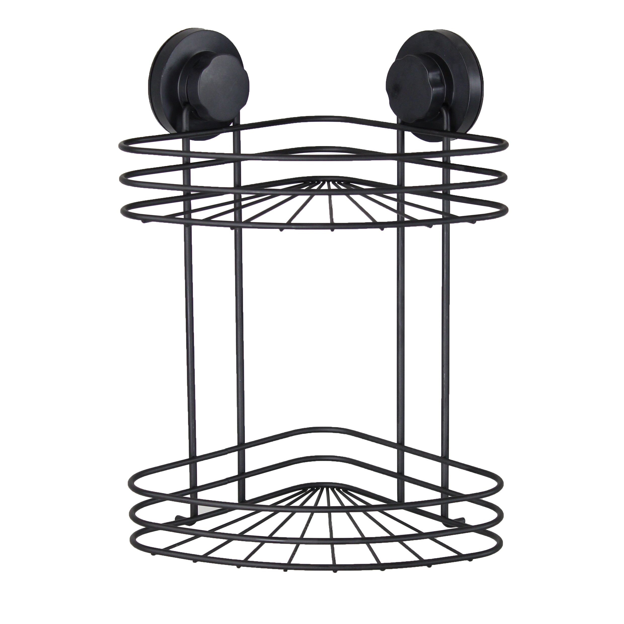 Roma Matt Black 2 Tier Corner Caddy Suction Shower Bathroom Etsy