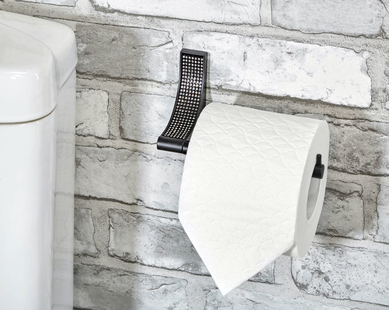 Black Toilet Roll Holder Sparkle Bathroom Accessories Etsy