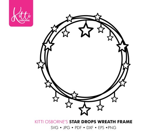 Download Star Drops Frame Paper Cut Template Machine Cutting Svg Etsy