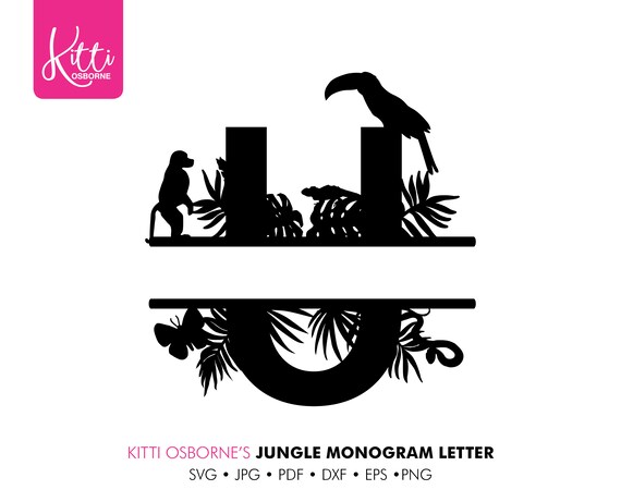 Download Letter U Svg Jungle Monogram Alphabet Paper Cut Vinyl Etsy
