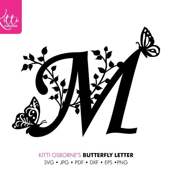 fancy letter writing paper M SVG, Letter M paper/ vinyl cutting template