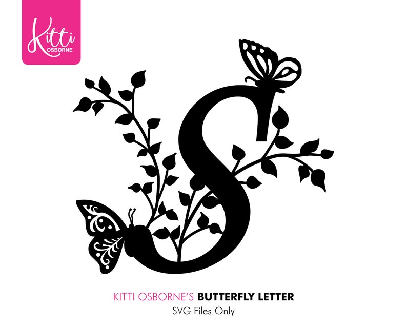 Download SVG Butterfly Alphabet Letter S | Etsy