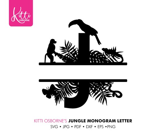 Download Letter J Svg Jungle Monogram Alphabet Paper Cut Vinyl Etsy
