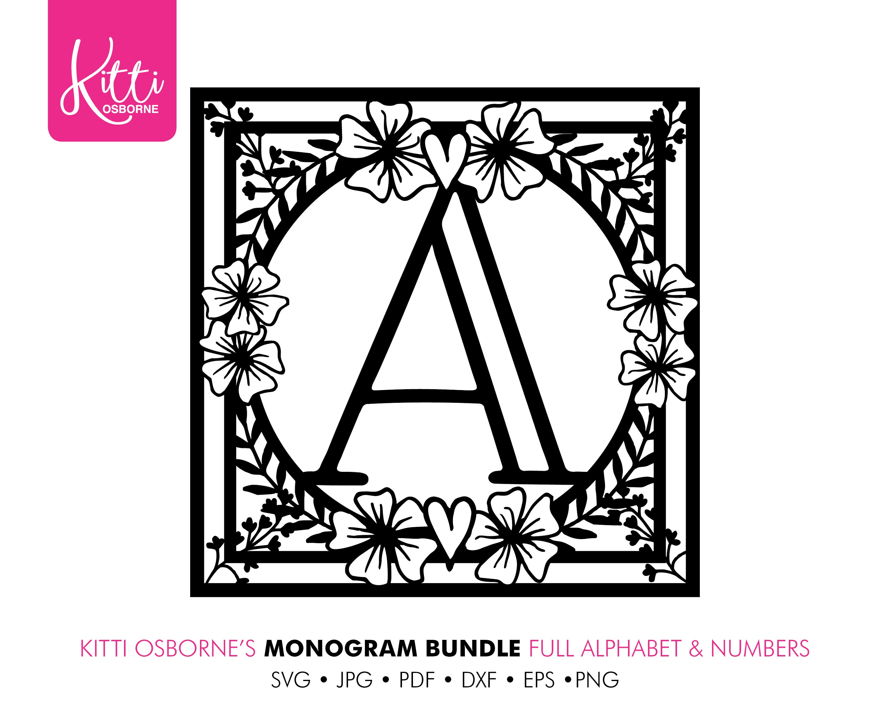 Alphabet Monogram Bundle Paper Cut Templates Machine Cutting SVG - Etsy