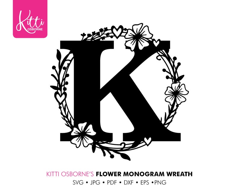Monogram Frame Letter K Paper Cut Template Machine Cutting SVG - Etsy