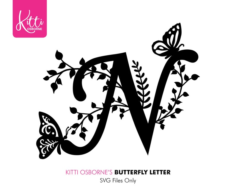 Download SVG Butterfly Alphabet Letter N | Etsy