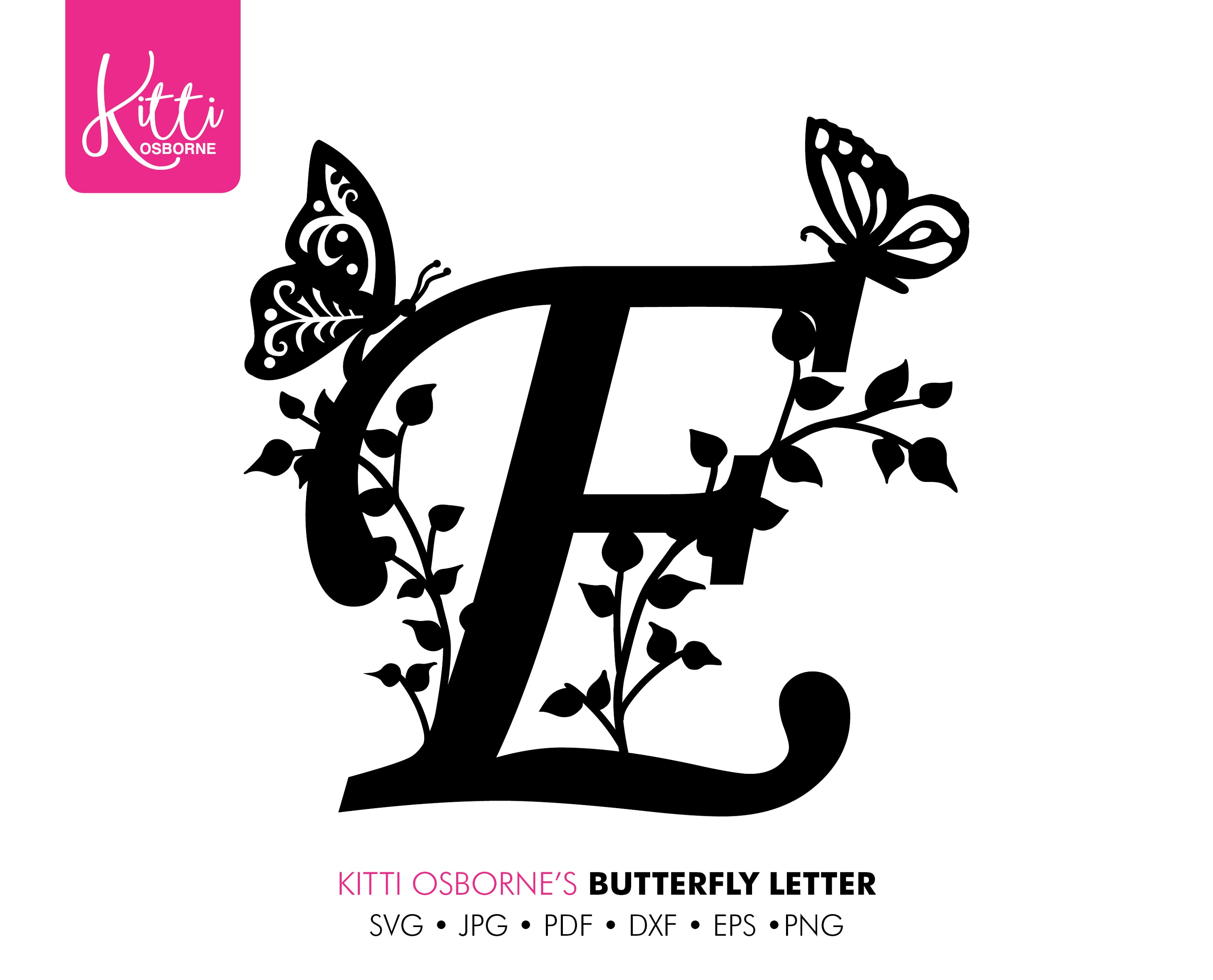 Paper Cut Template. Decorative Letter E, SVG File. Instant