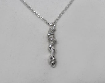 Twig Solid Sterling Silver Pendant and 18" Chain Cast From a Real Twig | Recycled Sterling Silver Lost Wax Cast | Gifts For Her