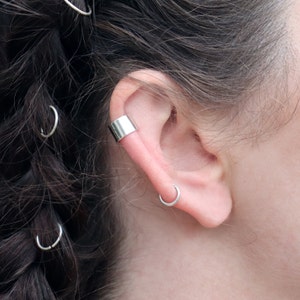 7mm Mirror Shine Sterling Silver Ear Cuff | 7mm Wide Ear Cuff | No Piercing | Mirror Finish Ear Cuff | Gift for Her | Minimalistic