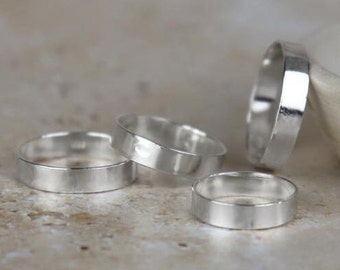 5mm Sterling Silber Spiegelglanz Band | Mehrere Größen erhältlich | Alltags Minimal Schmuck | Handgemachte glänzende Midi Ring