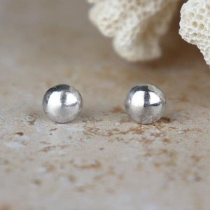 Studs Recycled Sterling Silver Earrings | Minimalistic Everyday Ear Jewellery | Mirror Shine Finish | Pair of Handmade Earrings