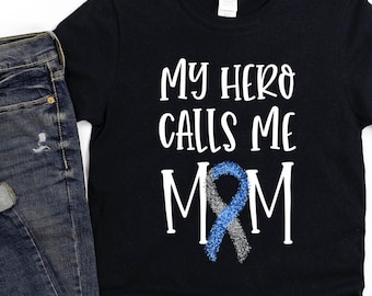 Camicia per il diabete/ Regalo per il diabete di tipo 1/ Il mio eroe mi chiama mamma/ Camicia per la consapevolezza del T1D
