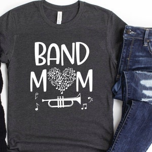 Band Mom Shirt/ Cute Band Mom Gift/ Trumpet Player Mom Shirt/ Band Mom/ Cute Music Notes Shirt Gift
