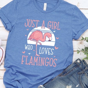 Flamingo Shirt/ Cute Flamingo Gift/ Just A Girl Who Loves Flamingos/ Cute Pink Flamingo Lover Gift