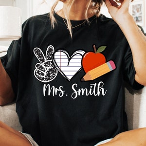 Teacher Shirt/ Custom Tshirt For Teacher/ Cute First Day Of School Shirt/ Teacher Appreciation Shirt/ Personalized Teacher Shirt Gift
