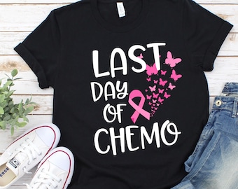 Maglietta contro il cancro al seno/Regalo di un fiocco rosa contro il cancro al seno/Maglietta per l&#39;ultimo giorno di chemio/Maglietta carina contro il cancro al seno