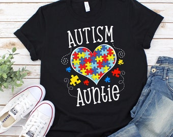Autism Awareness Shirt/ Autism Auntie/ Autism Awareness  Puzzle Pieces Shirt/ Autism Aunt Gift