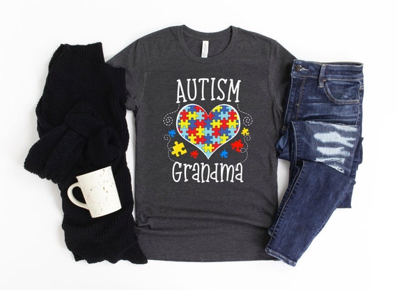 Autism Grandma Autism Awareness T-Shirt Puzzle Piece Heart Autism Grandma Autism Awareness T-Shirt Puzzle Piece Heart