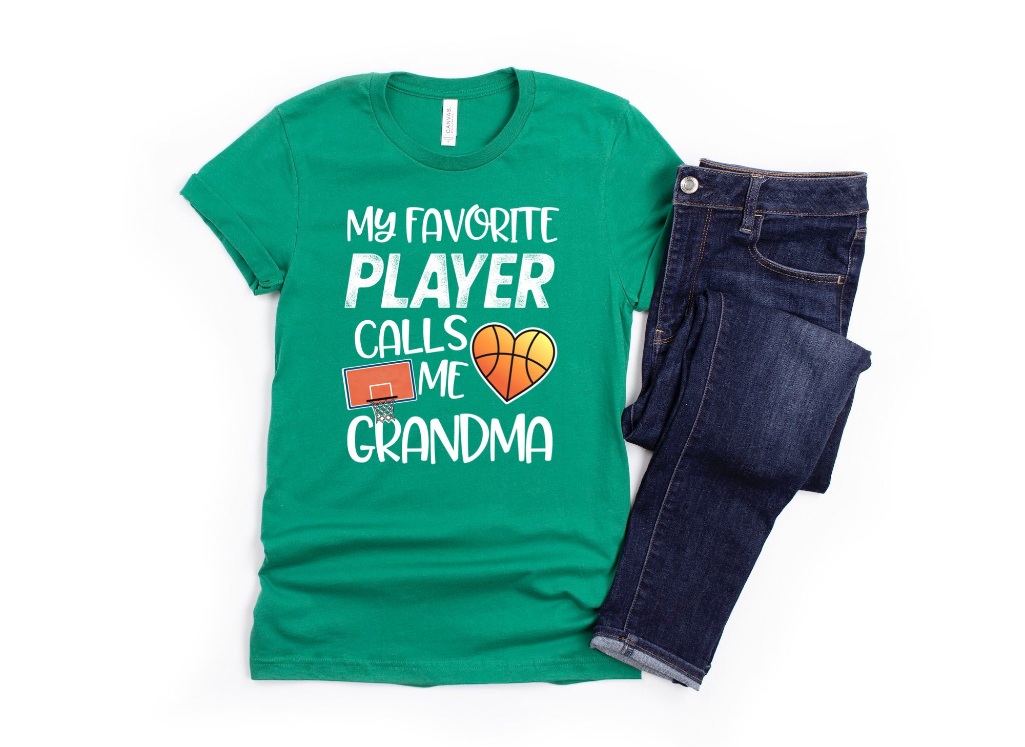 Discover Basketball Shirt/ Cute Basketball Grandma Gift/ My Favorite Player Calls Me Grandma