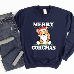 Pull De Noël Moche Corgi 'Merry Corgmas' - Sweat-shirt Humoristique Pour Amoureux Des Chiens, Unisexe