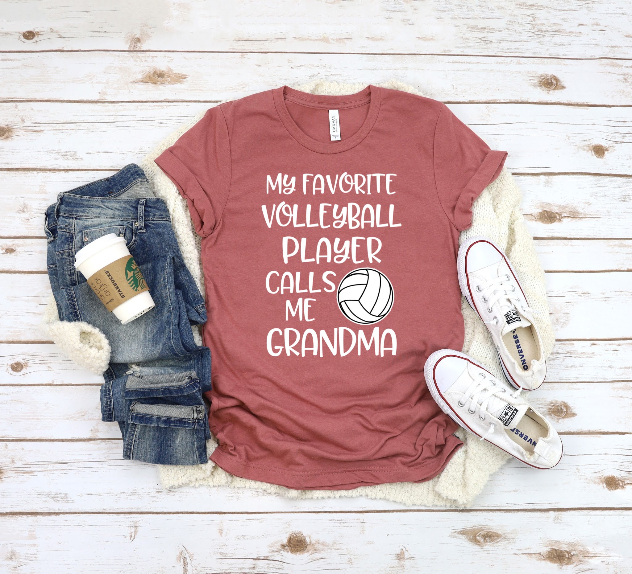 Girls Volleyball T-Shirt for Grandmas and Grandpas