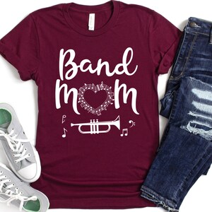 Trumpet Shirt/ Cute Music Notes Heart Shirt/ Band Mom/ Trumpet - Etsy