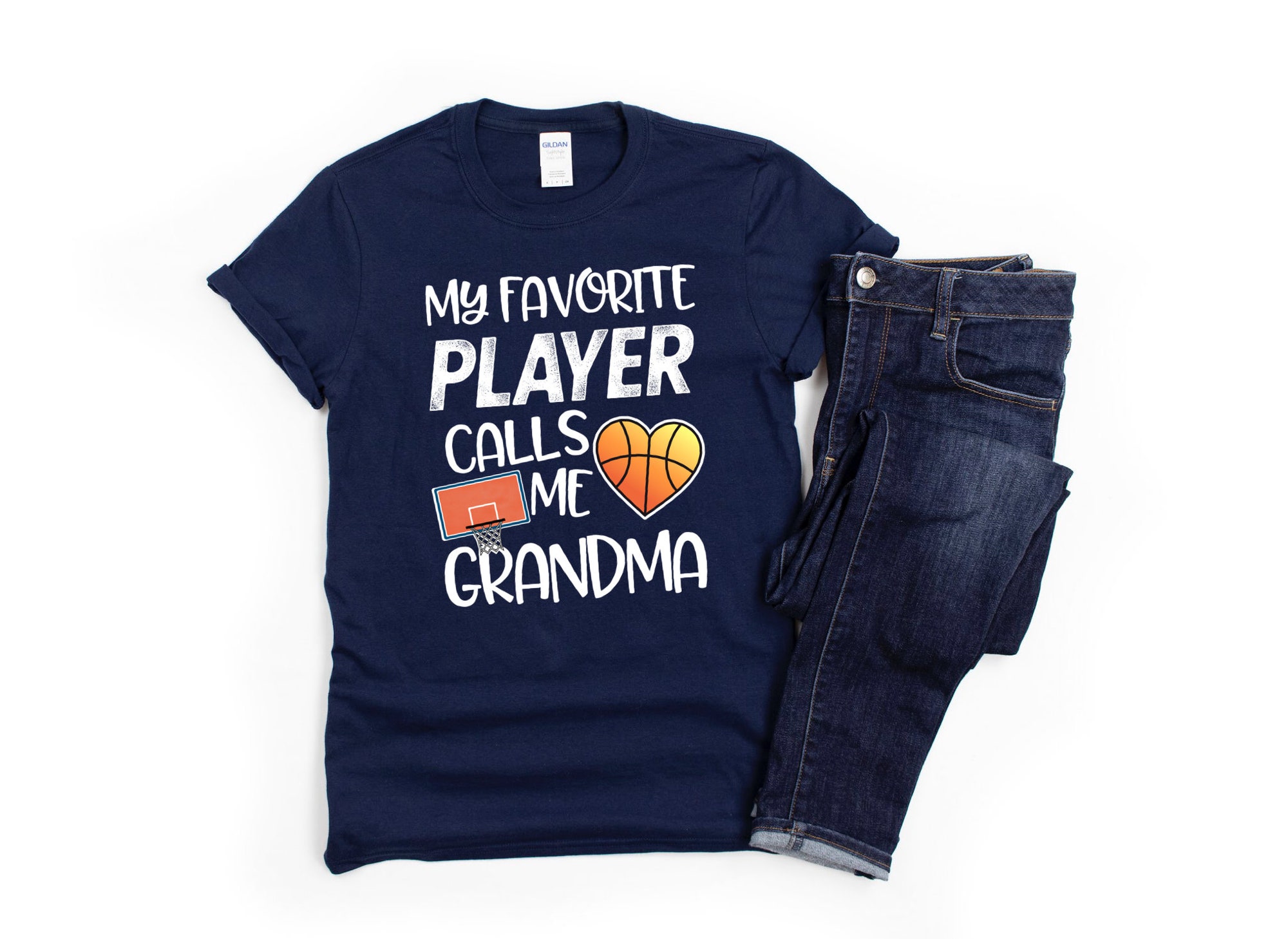 Discover Basketball Shirt/ Cute Basketball Grandma Gift/ My Favorite Player Calls Me Grandma