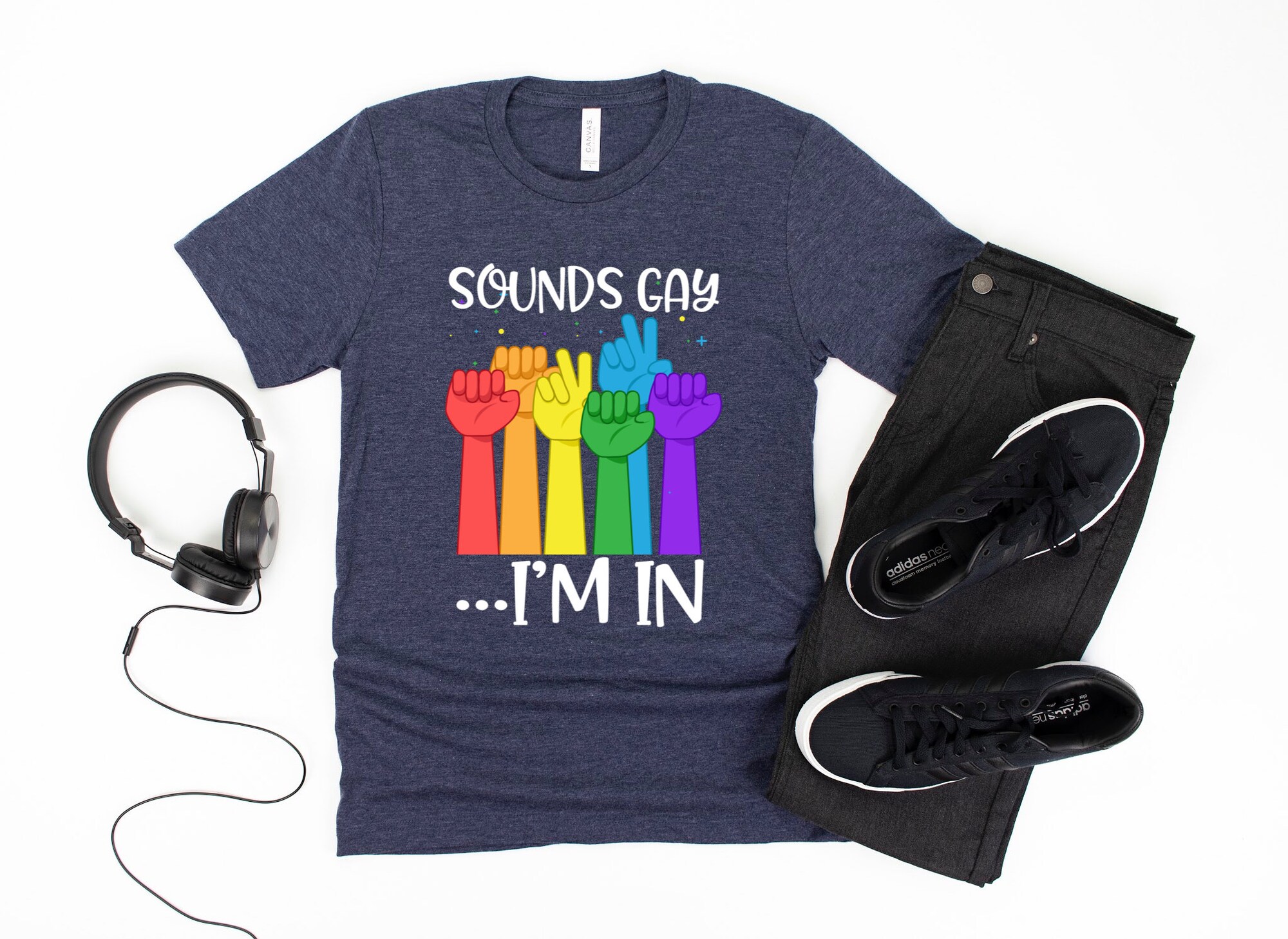 Discover Gay Pride Shirt/ Funny Gay Pride Gift/ Sounds Gay I'm In/ Fun Rainbow Pride Shirt