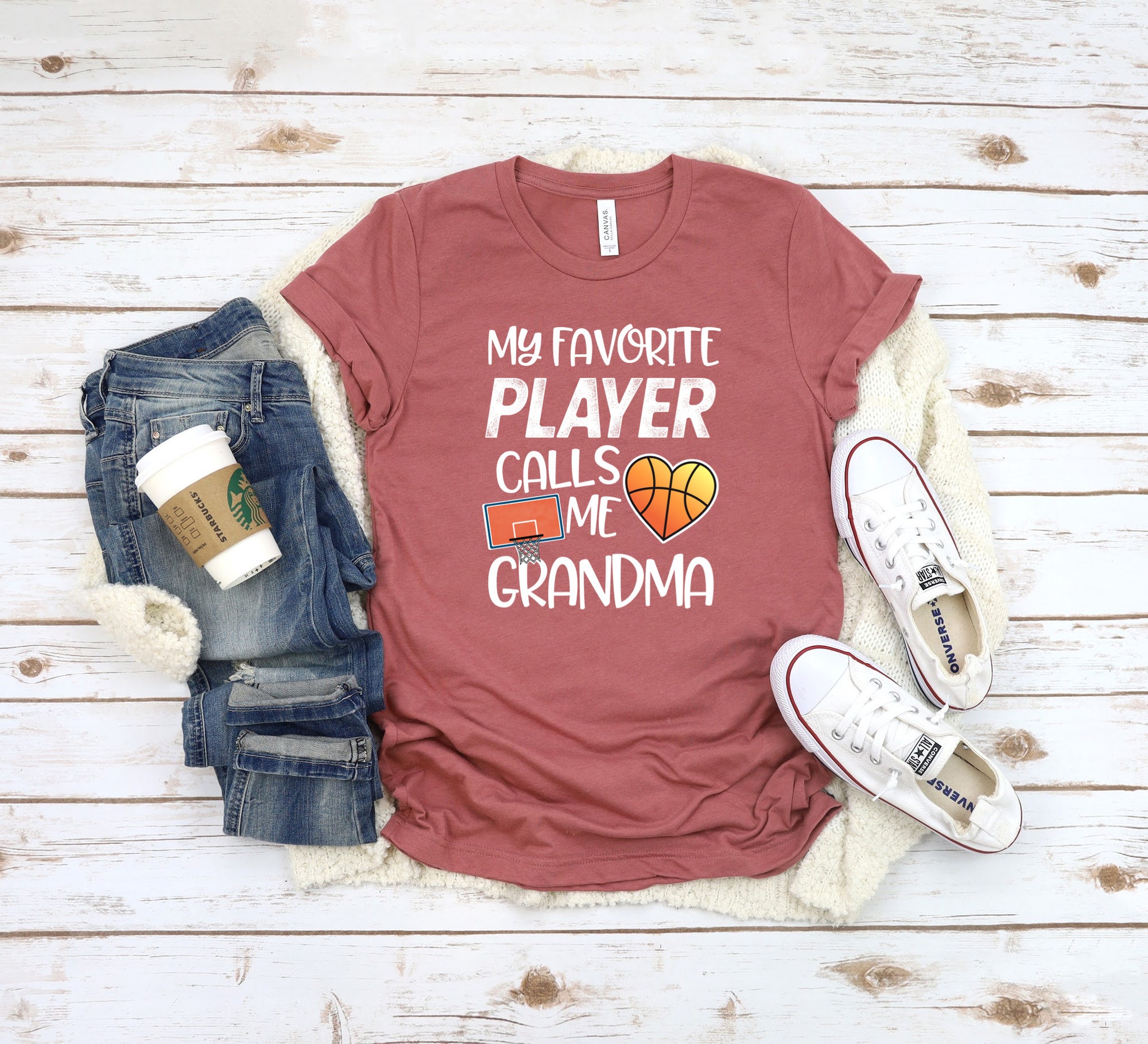 Discover Basketball Shirt/ Cute Basketball Grandma Gift/ My Favorite Player Calls Me Grandma