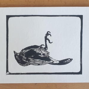 Petit oiseau en linogravure