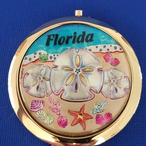 Miroir coquillage Florida compact Seashell gold