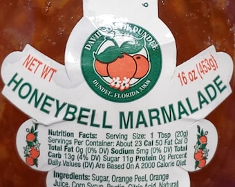 Homemade Honeybell Marmalade - Florida Citrus Spread (16 oz)