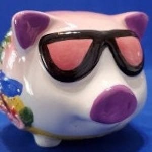 Sparschwein Mit Rosa Sonnenbrille