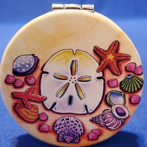 Seashell Pill Box and Mirror