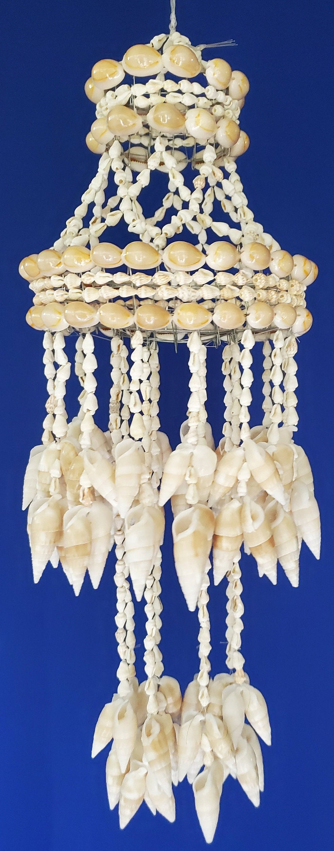 2 Tiered Seashell Chandelier Etsy