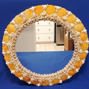 Yellow Gold Seashell Mirror