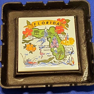 Vintage Florida 'Rest Your Ash' Toilet Souvenir Ashtray – Map Of Florida Gift
