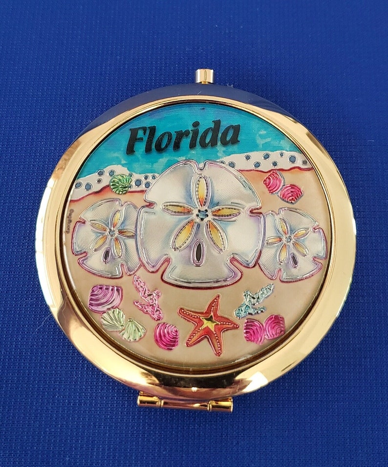 Miroir coquillage Florida compact Seashell gold