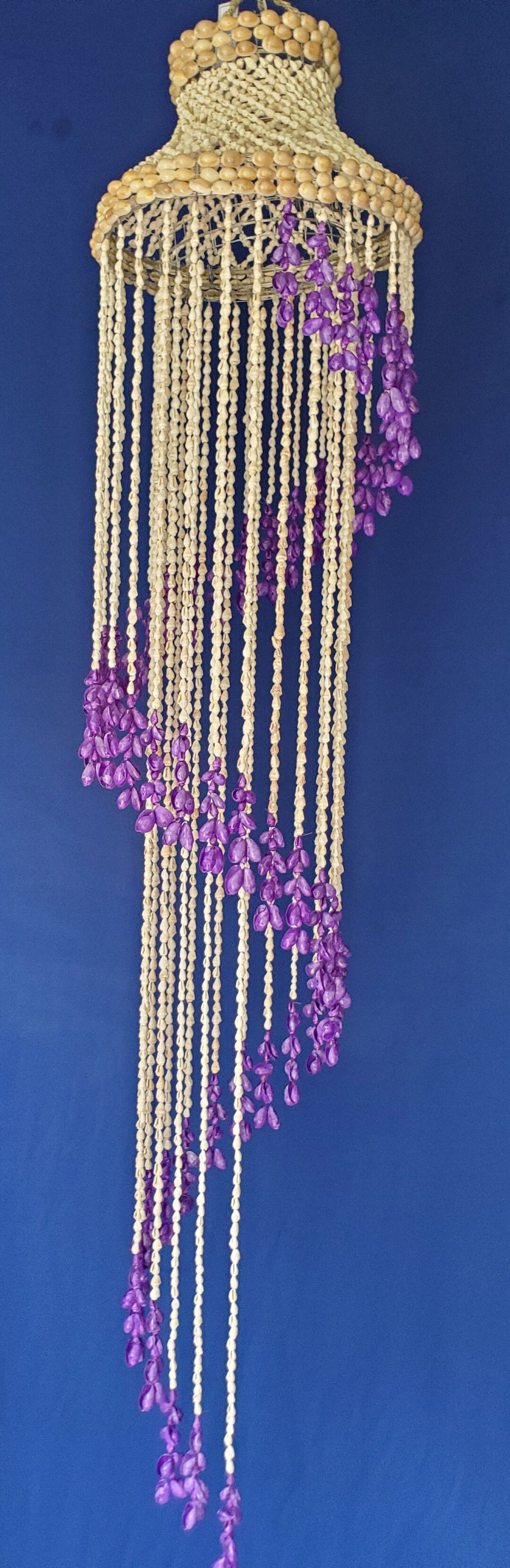 Shell Chandelie Rwith Rope Handmade Shell Chandelier With Purple Swirl - 50 Inch - Etsy
