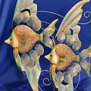 Double Bannerfish Metal and Capiz Wall Art