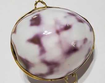 Polished Purple Tiger Cowry Shell Pill Box