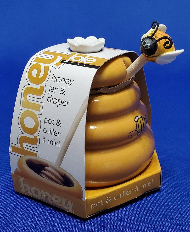 Honey Jar With Dipper Etsy