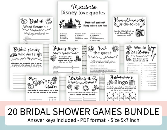Disney Love Quotes Bridal Shower Game Printable Wedding Etsy